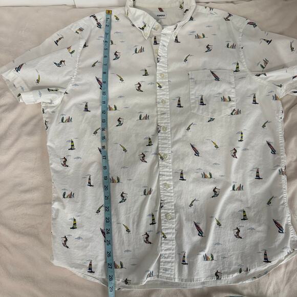 Sonoma Mens Short Sleeve Button Up Surf Design Shirt Size X Large - Picture 7 of 9
